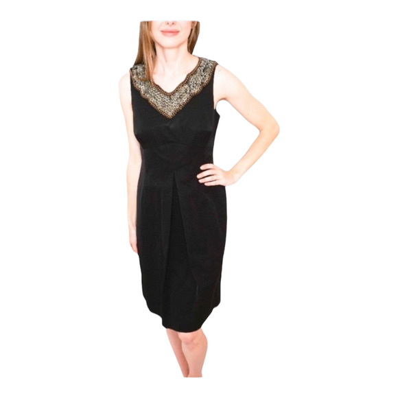 NEW Kay Unger NY Women's Embellished Sequin V-Neck Dress Size 6 Black MSRP $430 - Picture 2 of 16
